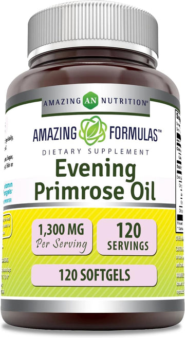 Amazing Formulas Evening Primrose Oil 1300mg, 10% GLA, Softgels Supple