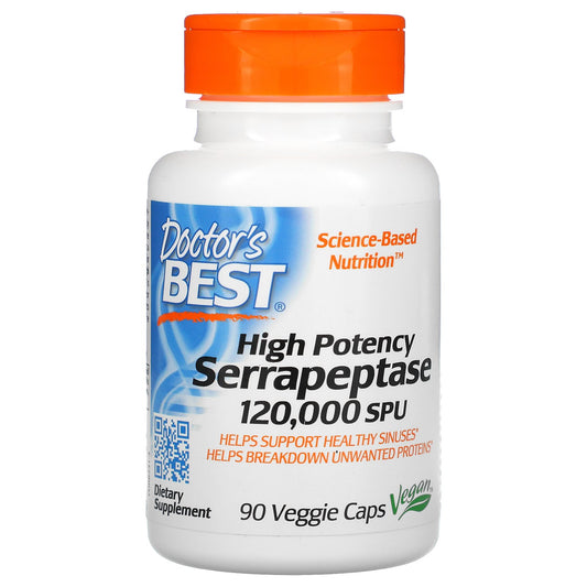 Doctor's Best, High Potency Serrapeptase, 120,000 SPU Veggie Caps