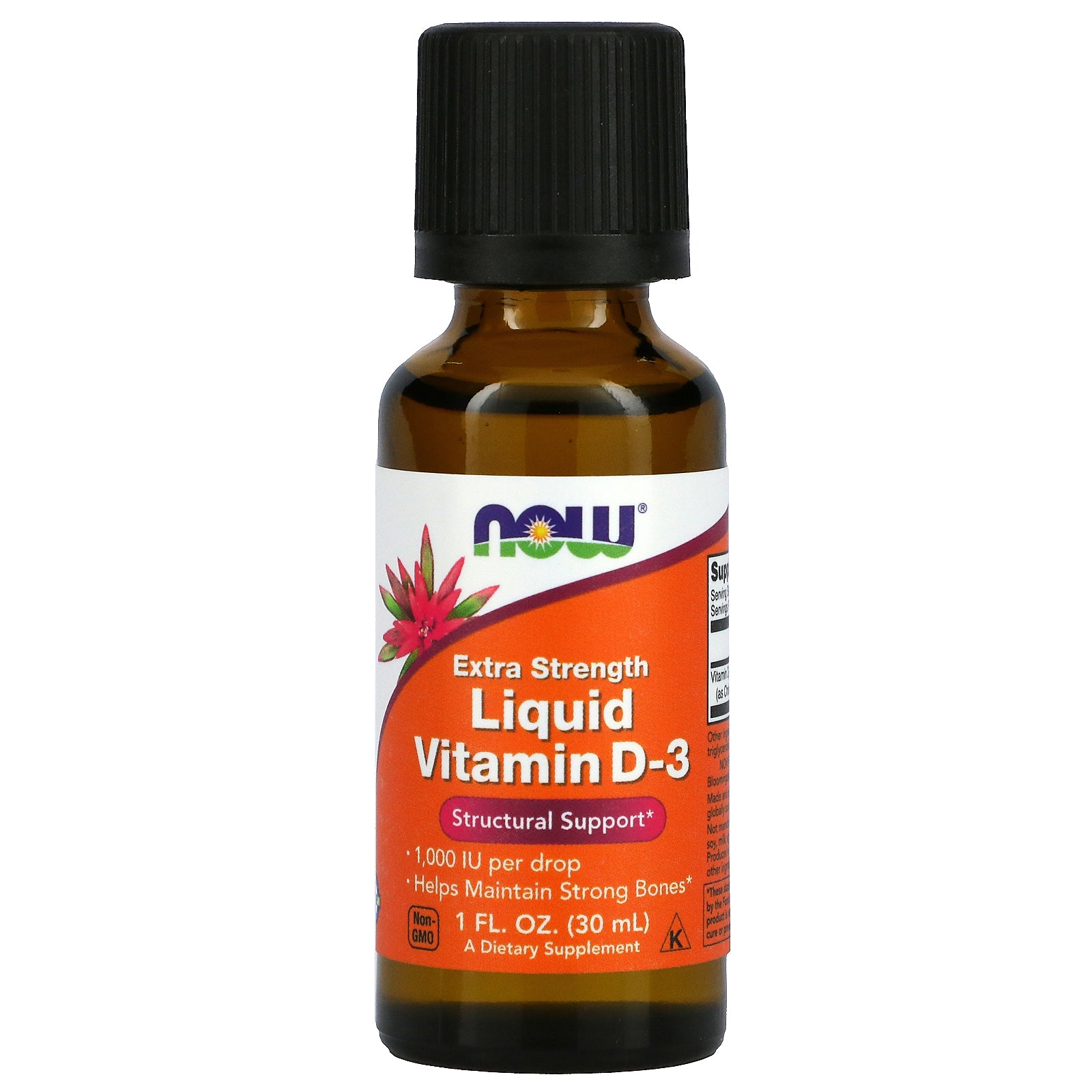 Now Foods, Liquid Vitamin D-3, Extra Strength, 1,000 Iu (30 Ml)