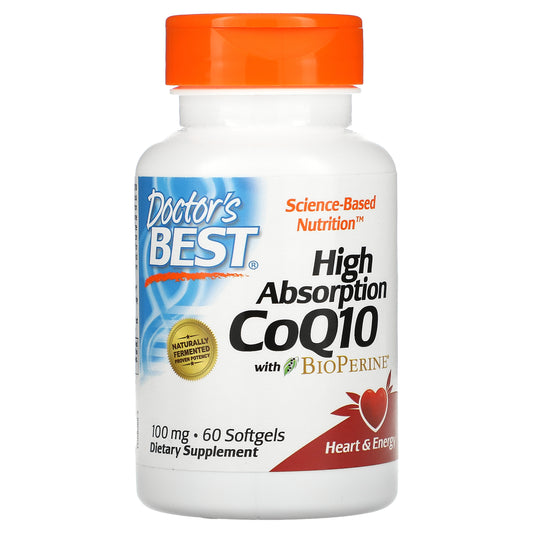 Doctor's Best, High Absorption CoQ10 with BioPerine, 100 mg Softgels