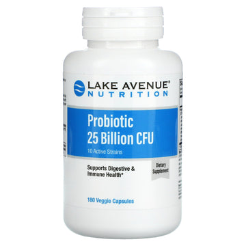 Lake Avenue Nutrition, Probiotics, 10 Active Strains, 25 Billion CFU Veggie Capsules