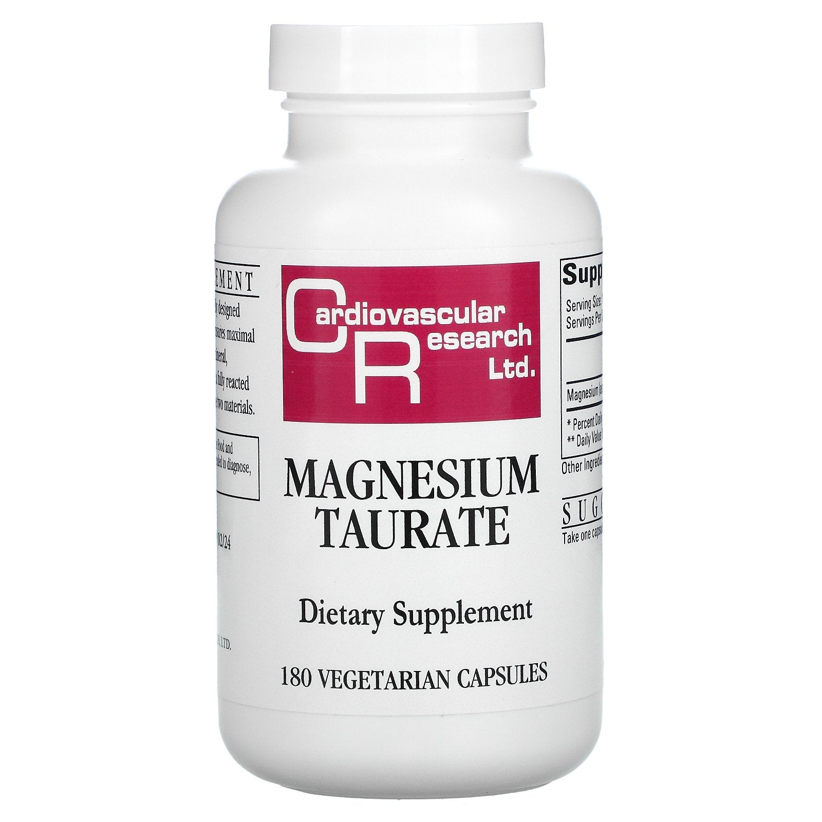 Cardiovascular Research, Magnesium Taurate, Vegetarian Capsules