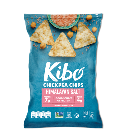 Kibo Himalayan Salt Chickpea Chips - Gluten Free and Plant-Based, Non-GMO, Kosher + Vegan. 12 Pack