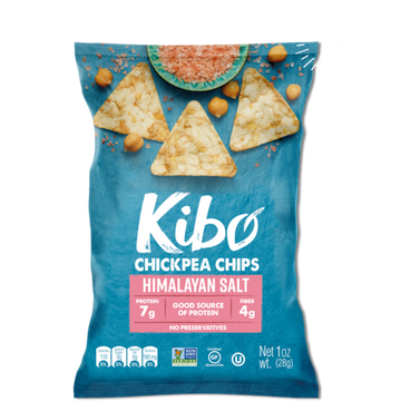 Kibo Himalayan Salt Chickpea Chips - Gluten Free and Plant-Based, Non-GMO, Kosher + Vegan. 12 Pack