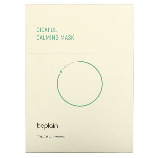 Beplain, Cicaful Calming Beauty Mask, 10 Sheets (27 g) Each