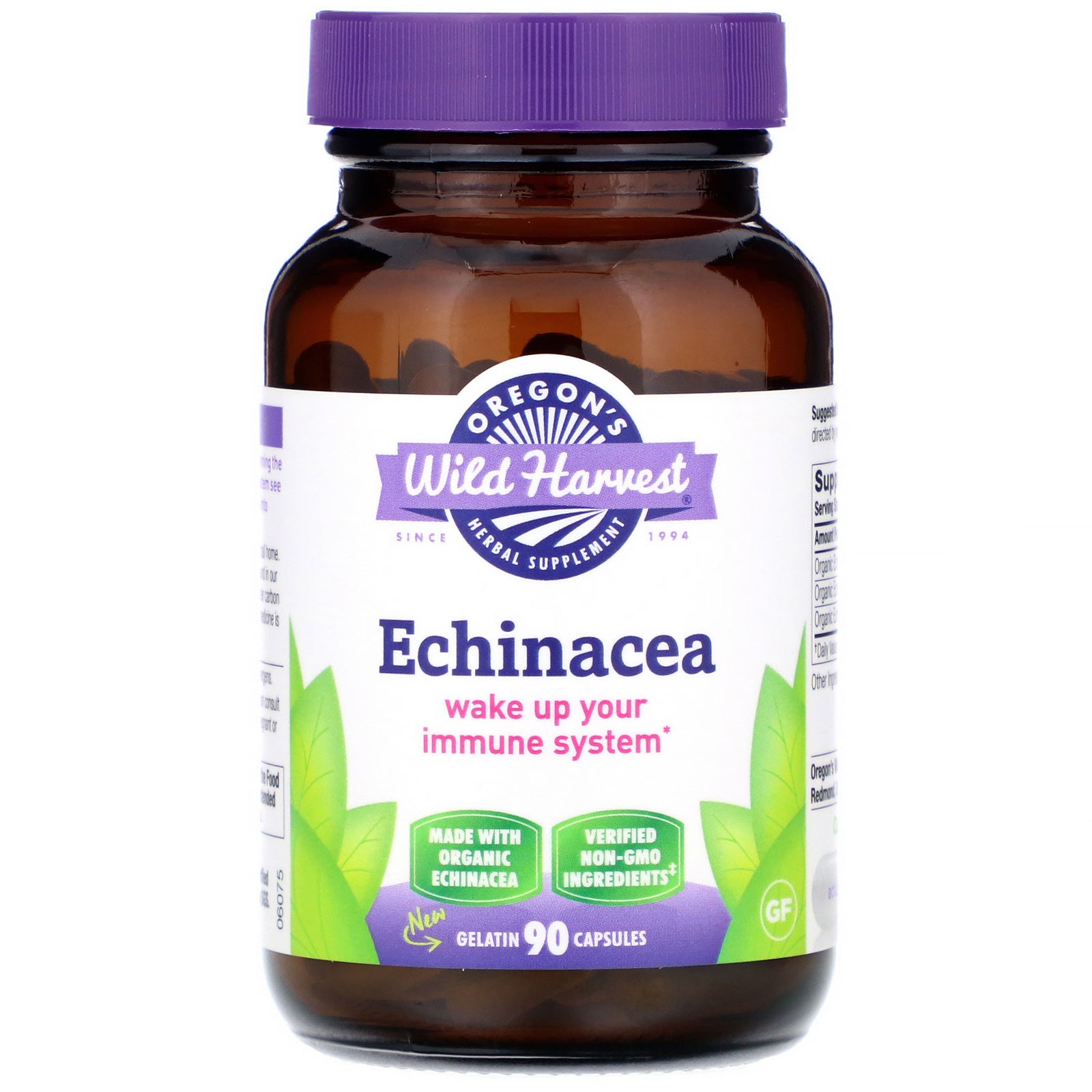 Oregon's Wild Harvest, Echinacea,  Gelatin Capsules