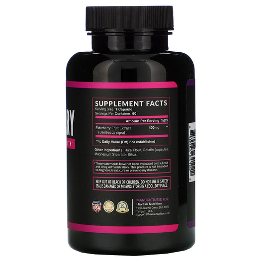 Havasu Nutrition, Elderberry,  Capsules