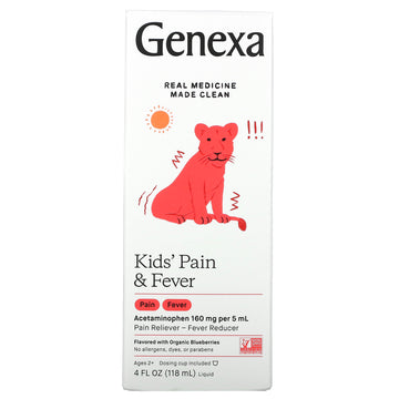 Genexa, Kid's Pain & Fever, Ages 2+, Organic Blueberries