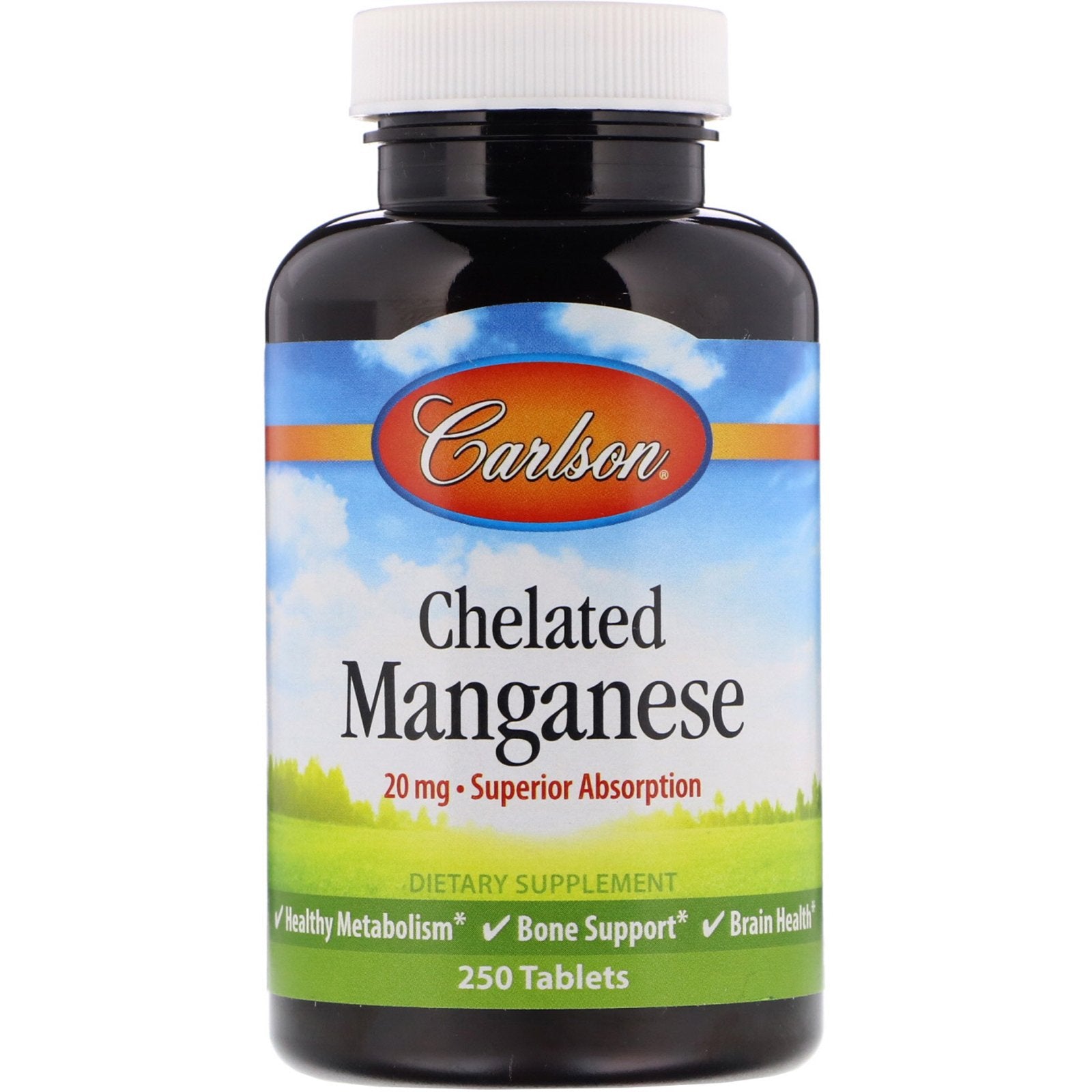 Carlson Labs, Chelated Manganese, 20 mg