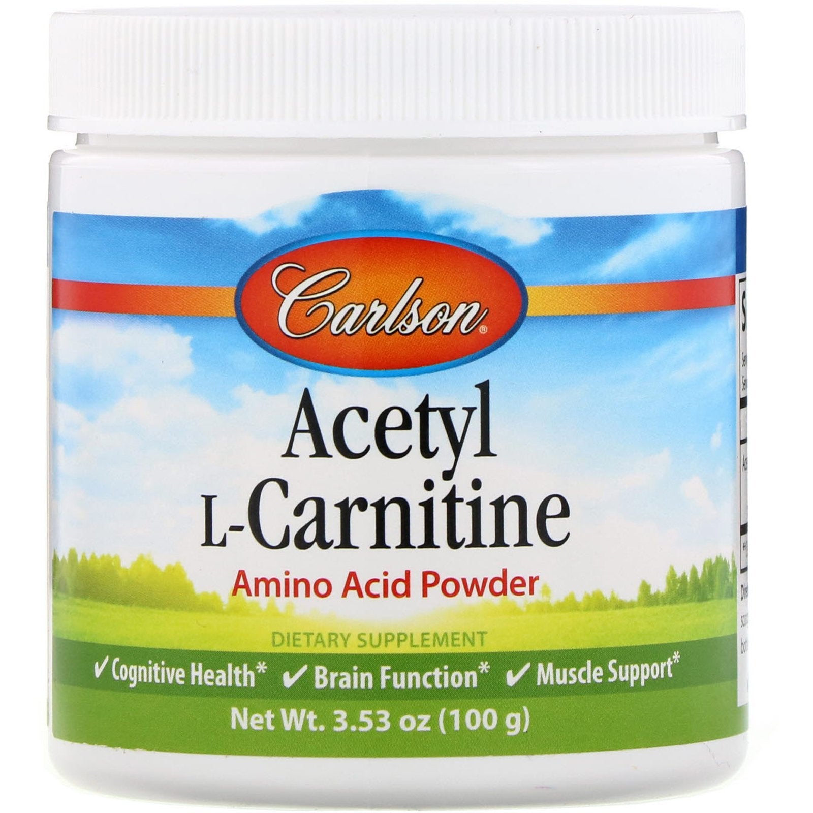 Carlson Labs, Acetyl L-Carnitine, Amino Acid Powder (100 g)