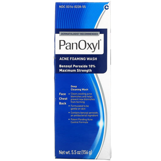 PanOxyl, Acne Foaming Wash, Benzoyl Peroxide 10% Maximum Strength (156 g)