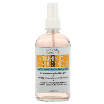 Advanced Clinicals, Vitamin C + Ferulic Acid, Antioxidant Glow Facial Mist(237 ml)