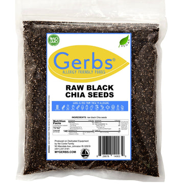 Raw Black Chia Seeds, by Gerbs ? Top 14 Food Allergy Free & NON GMO - Vegan & Kosher - Premium Quality Grown in Canada