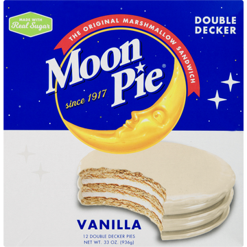 Moon Pie Double Decker Vanilla Marshmallow Sandwiches, 12 Count