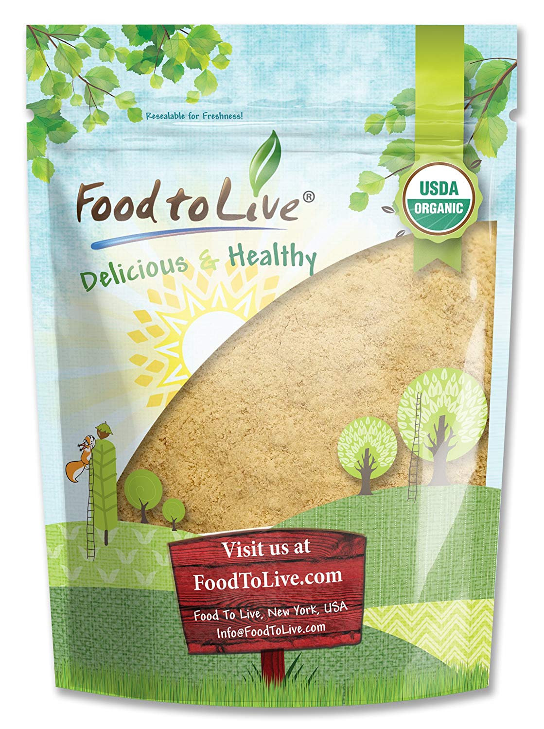 Organic Yellow Maca Powder- Non-GMO, Kosher, Raw Ground Maca Root, Vegan, Flour, Bulk by Food to Live