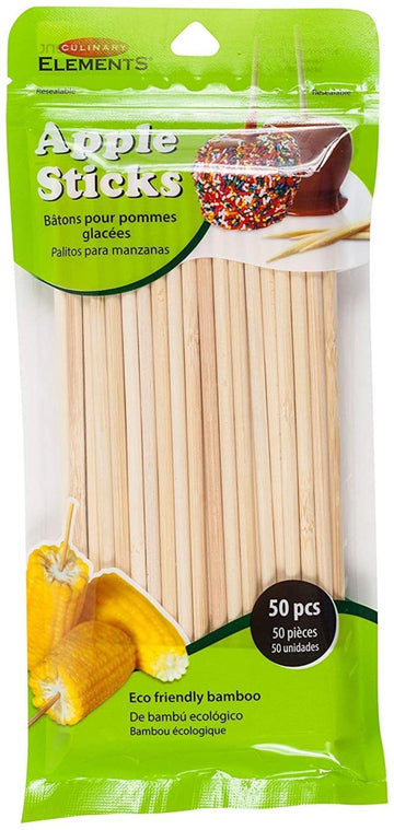 Culinary Elements Bamboo Candy and Caramel Apple Sticks (50 count): 3 packs / 150 apple sticks