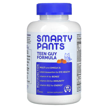 SmartyPants, Teen Guy Formula, Lemon Lime, Cherry, and Orange