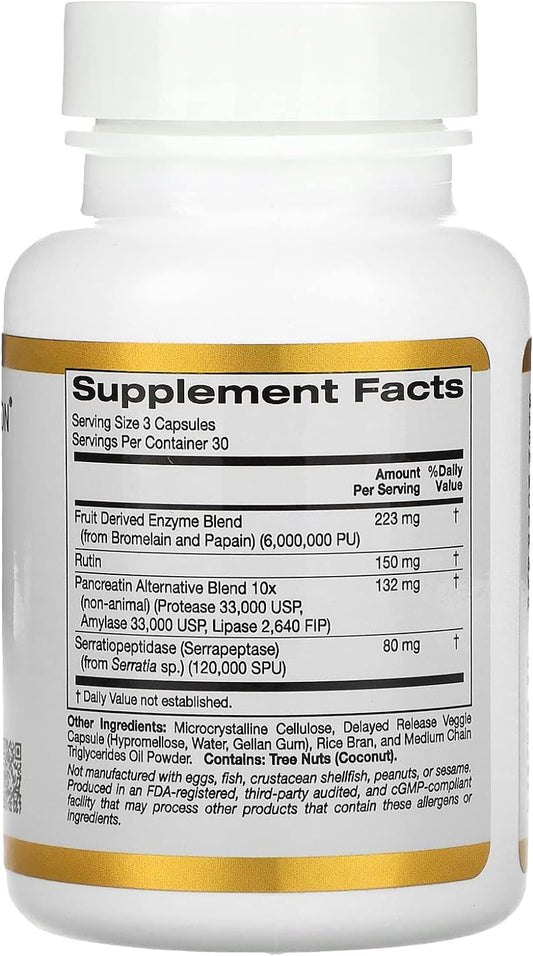 Proteolytic Enzymes, 90 Delayed Release Veggie Capsules, California Go3.21 Ounces