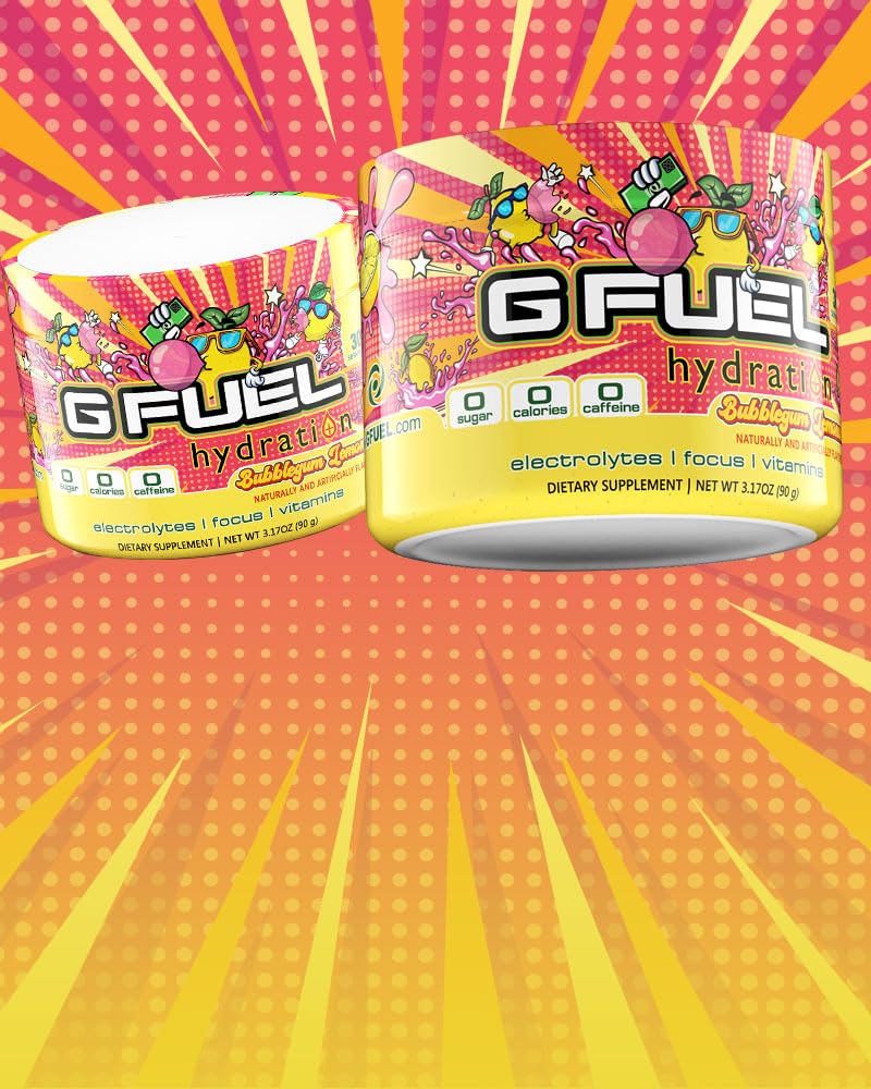 G Fuel Bubblegum Lemonade Electrolytes Powder, Water Mix for Hydration