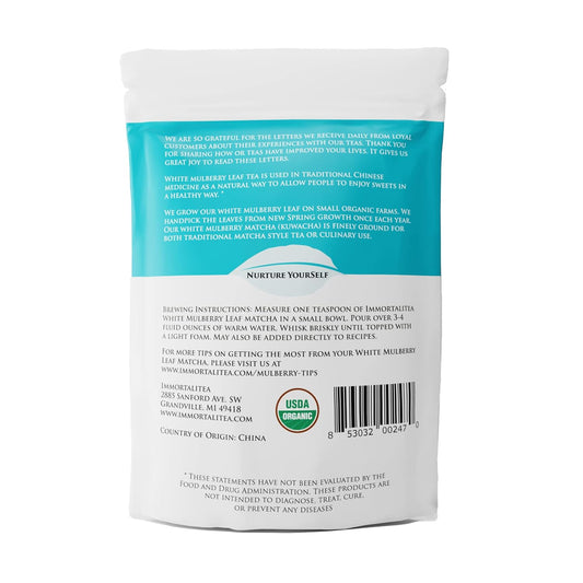 White Mulberry Matcha Green Tea Powder – Herbal Tea Powder – Caffeine-Free - 3.5 Ounce