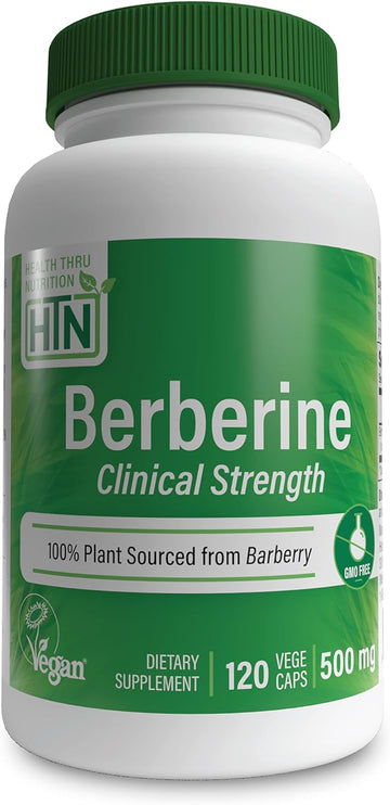 Health Thru Nutrition Berberine HCl 500mg Vegan Certified | Clinical S