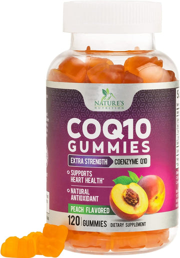 CoQ10 Gummies, CoQ10 100 mg Supplement for Heart Health Support & Cellular Energy Production - Gluten Free Vegan & Non-G