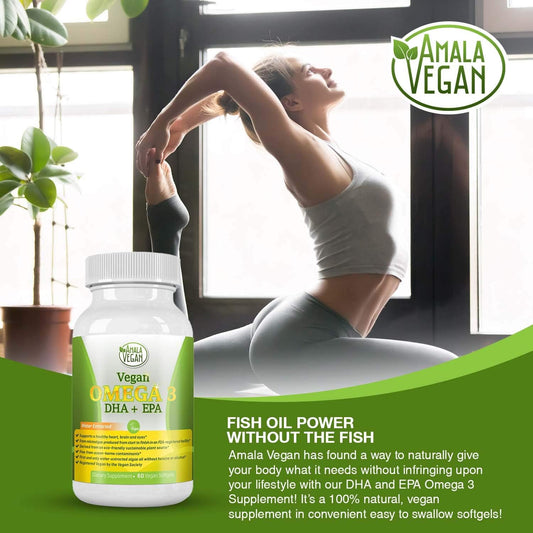 POTENT VEGAN OMEGA 3 Supplement: Better Than Fish Oil! Plant Based Water Extracted Algae Oil- DHA EPA DPA Fatty Acids- N