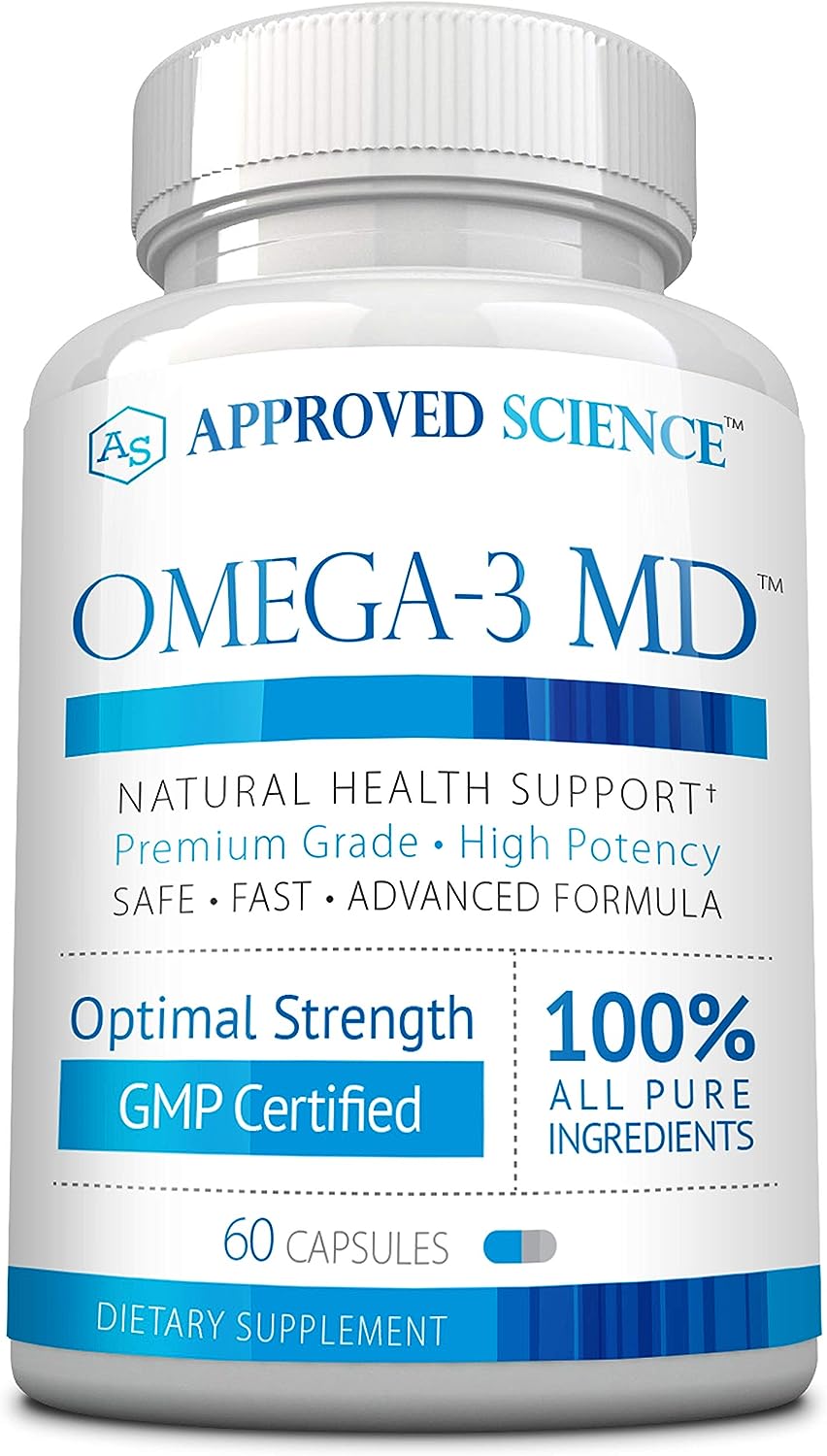 Omega-3MD - Fish Oil EPA & DHA - Improve Cardiovascular, Cognitive, and Joint Health - 1 Bottle Supply