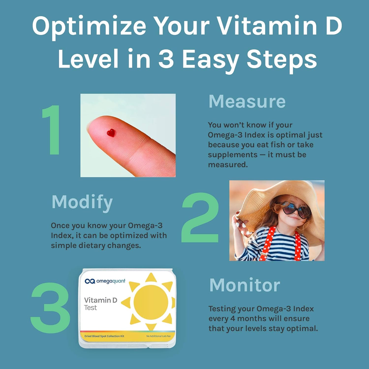 Omega Quant Vitamin D Home Test Kit - with Collection Kit, Vitamin D T