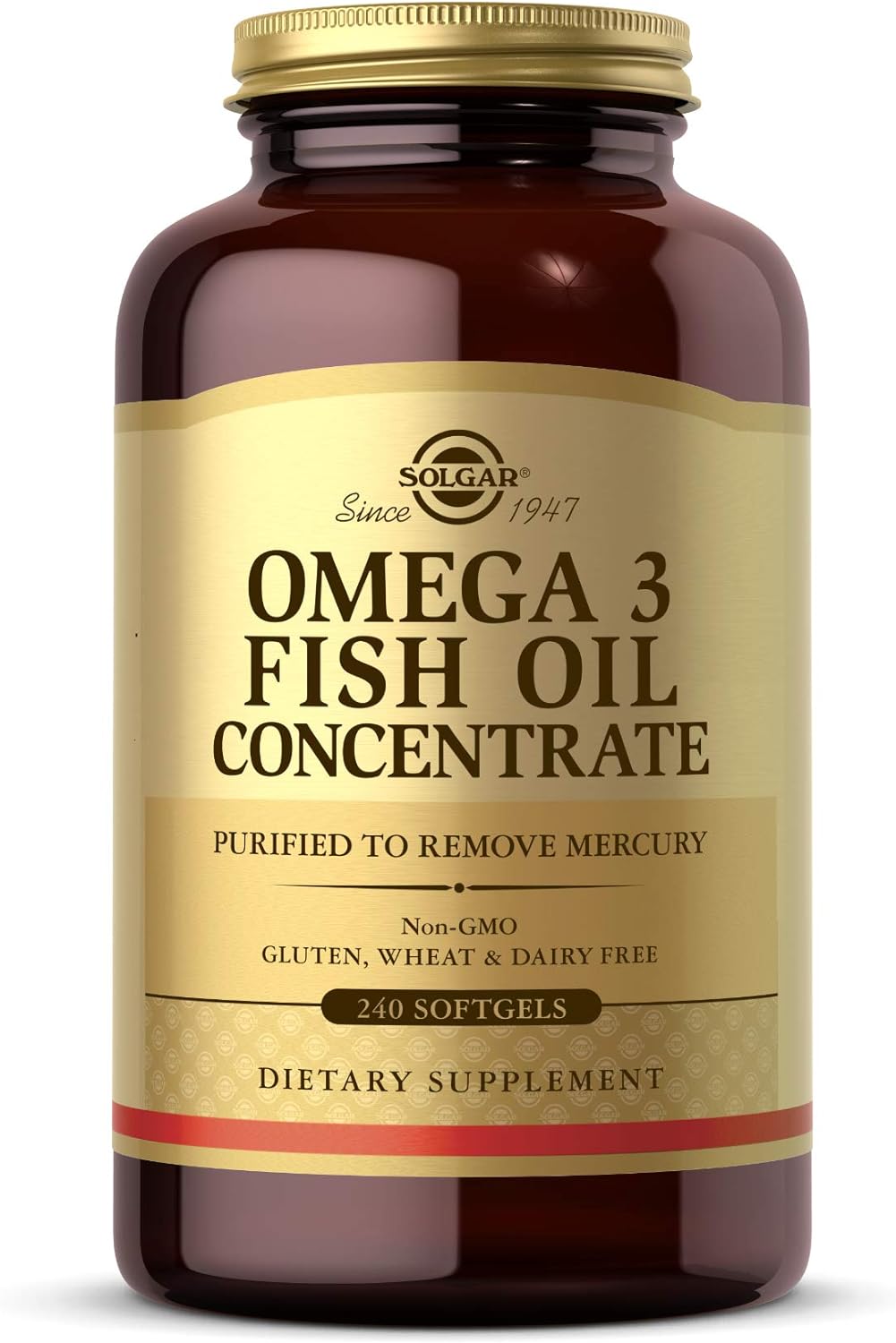 Solgar Omega-3 Fish Oil Concentrate, 240 Softgels - Support for Cardiovascular, Joint & Brain Health - Contains EPA & DH