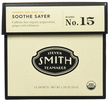 STEVEN SMITH TEAMAKER Smith Teamaker Organic Soothe Sayer No. 15 (Caffeine-free Organic Wellness Tea), 15Count