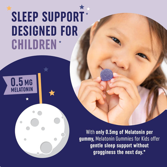 Melatonin Gummies For Kids | 0.5Mg Per Gummy | Gentle Rest Support For