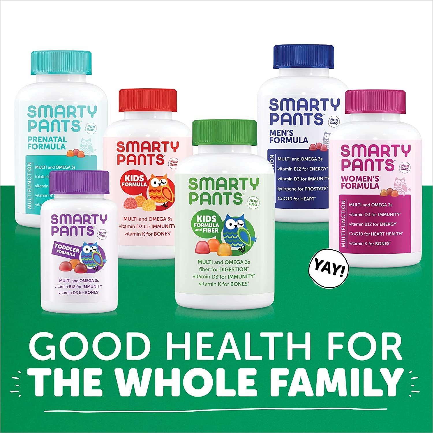 SmartyPants Kids Multivitamin Bundle: (1) Kids Fiber Formula and (1) K