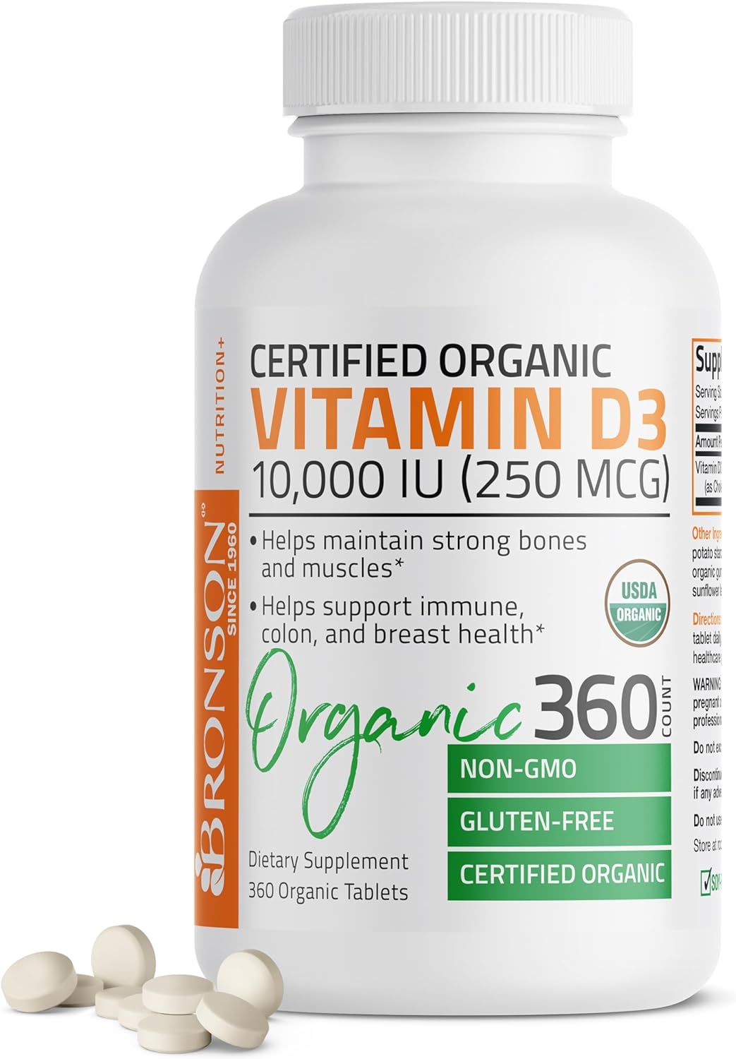 Bronson Vitamin D3 10,000 IU (250 mcg) Immune Support, Healthy Muscle 