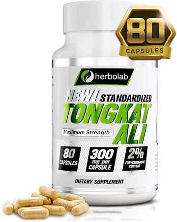 herbolab Tongkat Ali Root Extract Capsules 200:1, Standardized to 2% E
