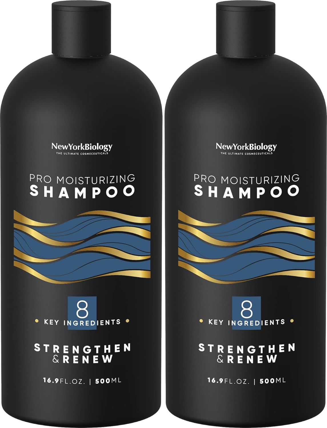 New York Biology Pro Moisturizing Shampoo 16  – Sulfate Free Shampoo for Color Treated Hair and Dry Damaged Hair – Hydrating Shampoo for Men and Women - Pack of 2