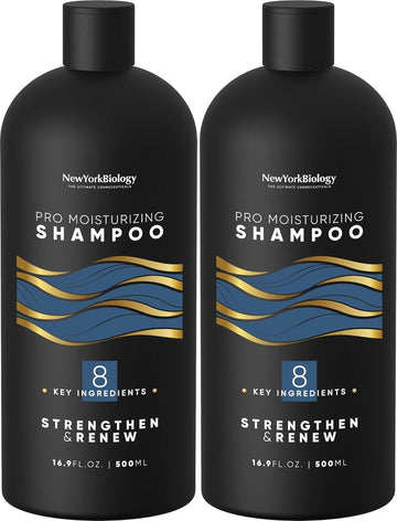 New York Biology Pro Moisturizing Shampoo 16  – Sulfate Free Shampoo for Color Treated Hair and Dry Damaged Hair – Hydrating Shampoo for Men and Women - Pack of 2