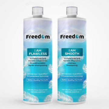 Freedom Bond Maintenance Keratin Conditioner and Shampoo Set| Deep Hydration and Purely Moisturizing | Sulfate and Chloride Free | Salon Quality Intense Care and Dual Effect |Enhanced Bond Technology by PRANA USA Net 236 ml/8