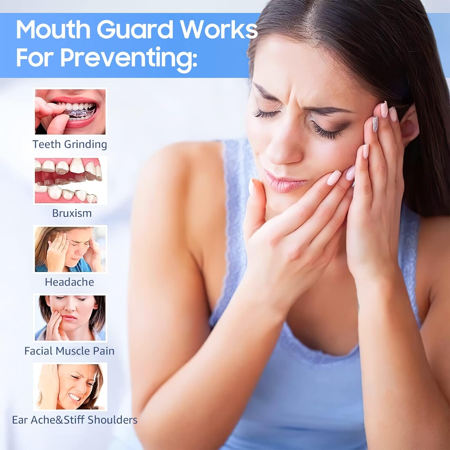 Mouth Guard for Grinding Teeth, 4 Pcs Mouth Guard for Sleepi