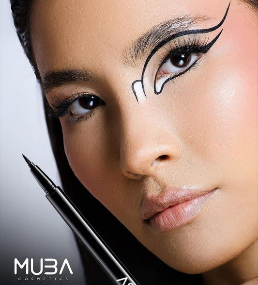 MUBA COSMETICS "Israel" Black Liquid Eyeliner - Waterproof Eyeliner Pencil, Ultra-Pigmented Eye Liner for Eye Makeup - Smudge-Proof Eye Liner Pencils, Intense Black Eyeliner Pencils - No Budge Pencil Eyeliner, Matte Black