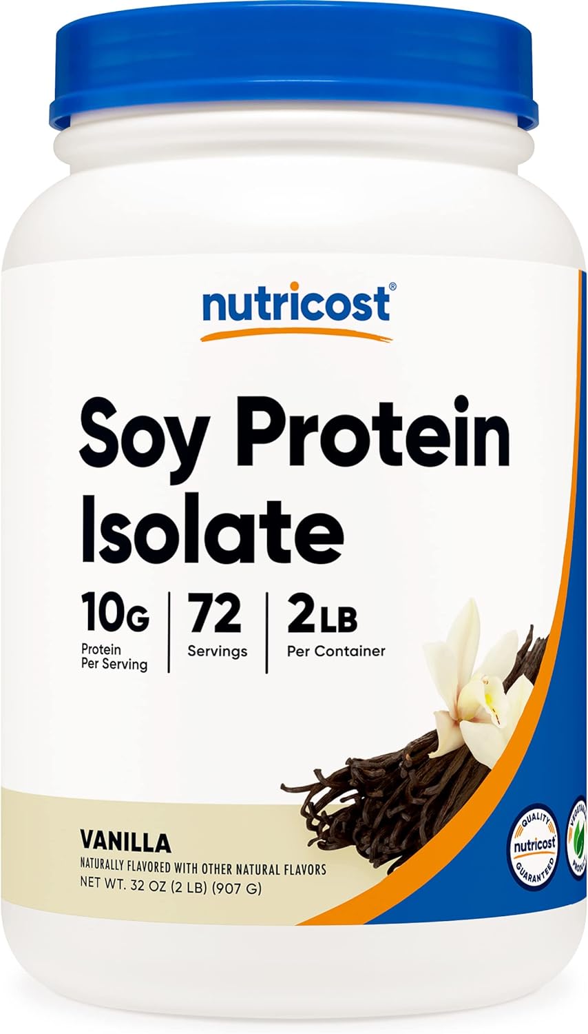 Nutricost Soy Protein Powder, 2  Vanilla, 10 Grams of Protein Per Serving, Vegetarian, Non-GMO & Gluten Free