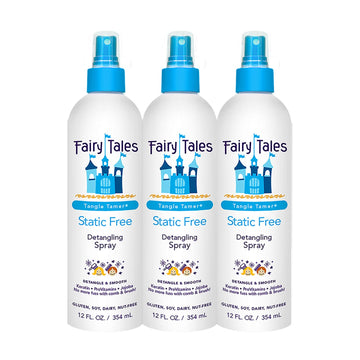 Fairy Tales Tangle Tamer Static Free Detangling Spray - Detangler Spray for Kids - Paraben Free, Sulfate Free, Gluten Free, Nut Free - 12  (3 Pack)