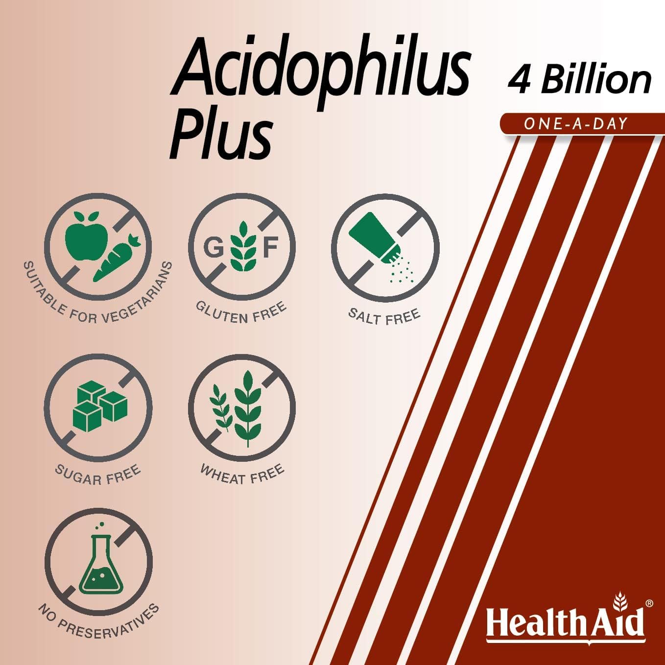 HealthAid Acidophilus Plus 4 Billion Verica's Capsules, Pack of 30 Cap