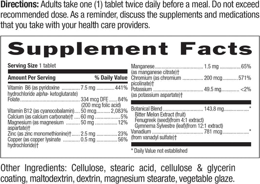 Country Life Glycemic Factors, 100 Tablets, Certified Gluten Free, Cer