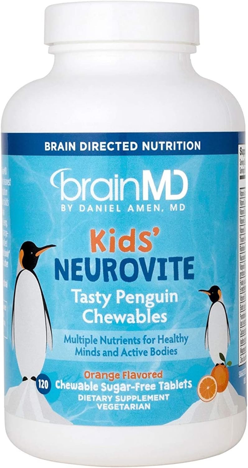 Brainmd Dr Amen Kids Neurovite, Orange Flavor - 120 Penguin-Shaped Ch