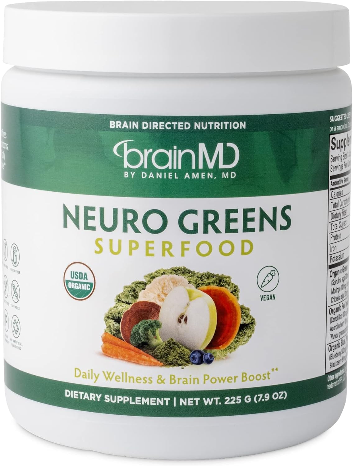 BRAINMD Dr Amen Neuro Greens Superfood - 7.9 oz - Supports Whole-Body