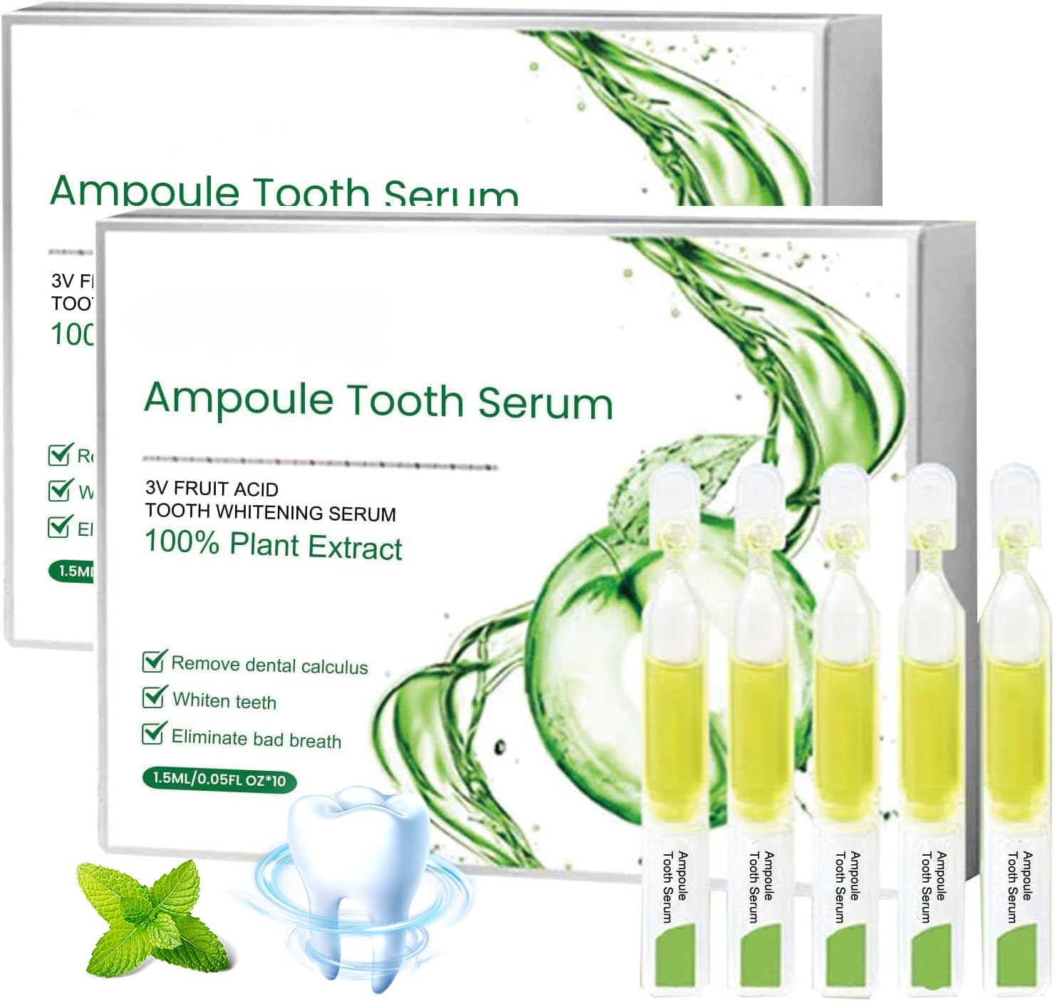 2pcs Ampoule Toothpaste, Ampoule Tooth Serum, Ampoule Essence Toothpaste, Fruit Acid Teeth Essence, Refreshing Breath Deep Cleaning Toothpaste(2box/30pcs)
