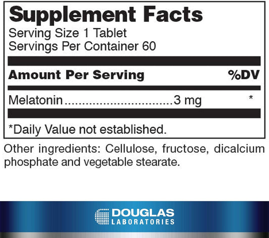 Douglas Laboratories Melatonin 3 Mg | Supports Sleep/Wake Cycles | 60