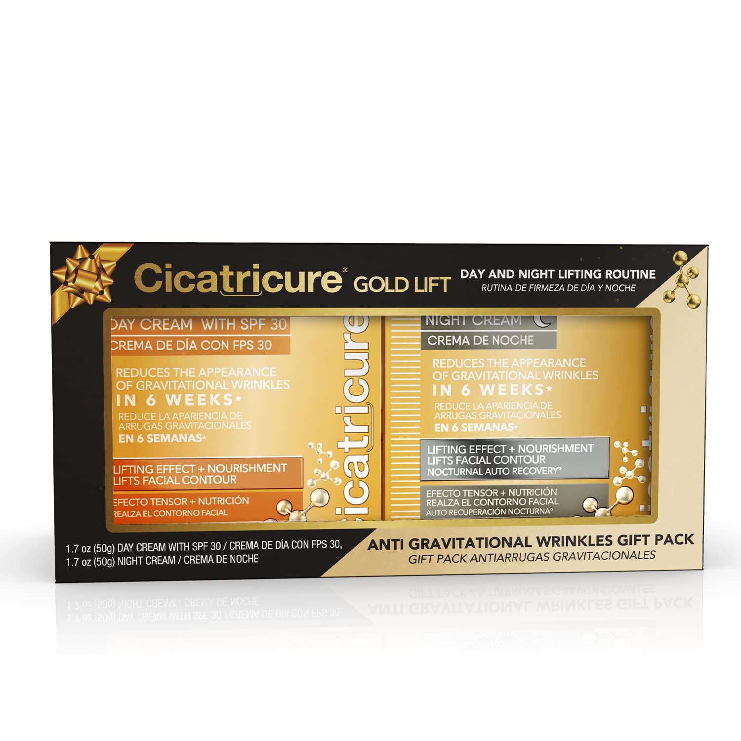 Cicatricure Gold Lift Anti Gravitational Wrinkles Day and Night Cream Bundle Gift Pack, 1.7  ( Pack of 2)