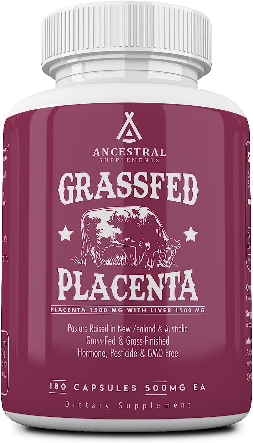 Ancestral Supplements Grass Fed Placenta Supplement With Liver, Contai